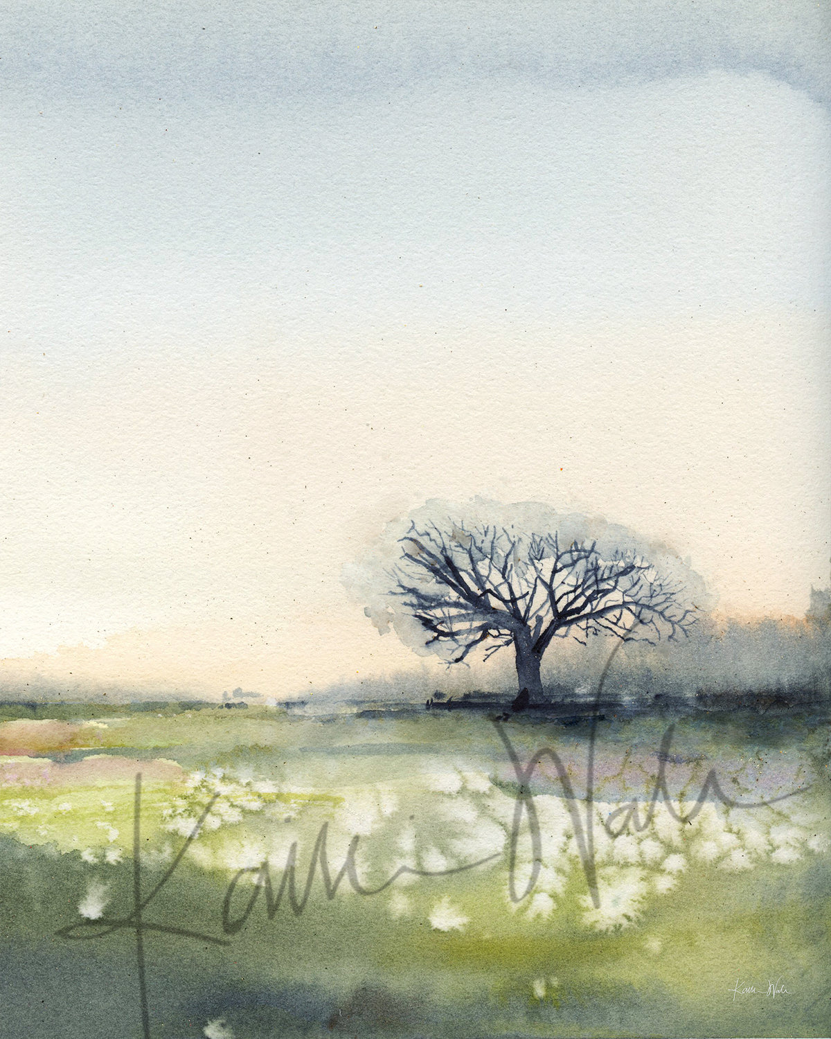 doctor office watercolor painting of irish landscape