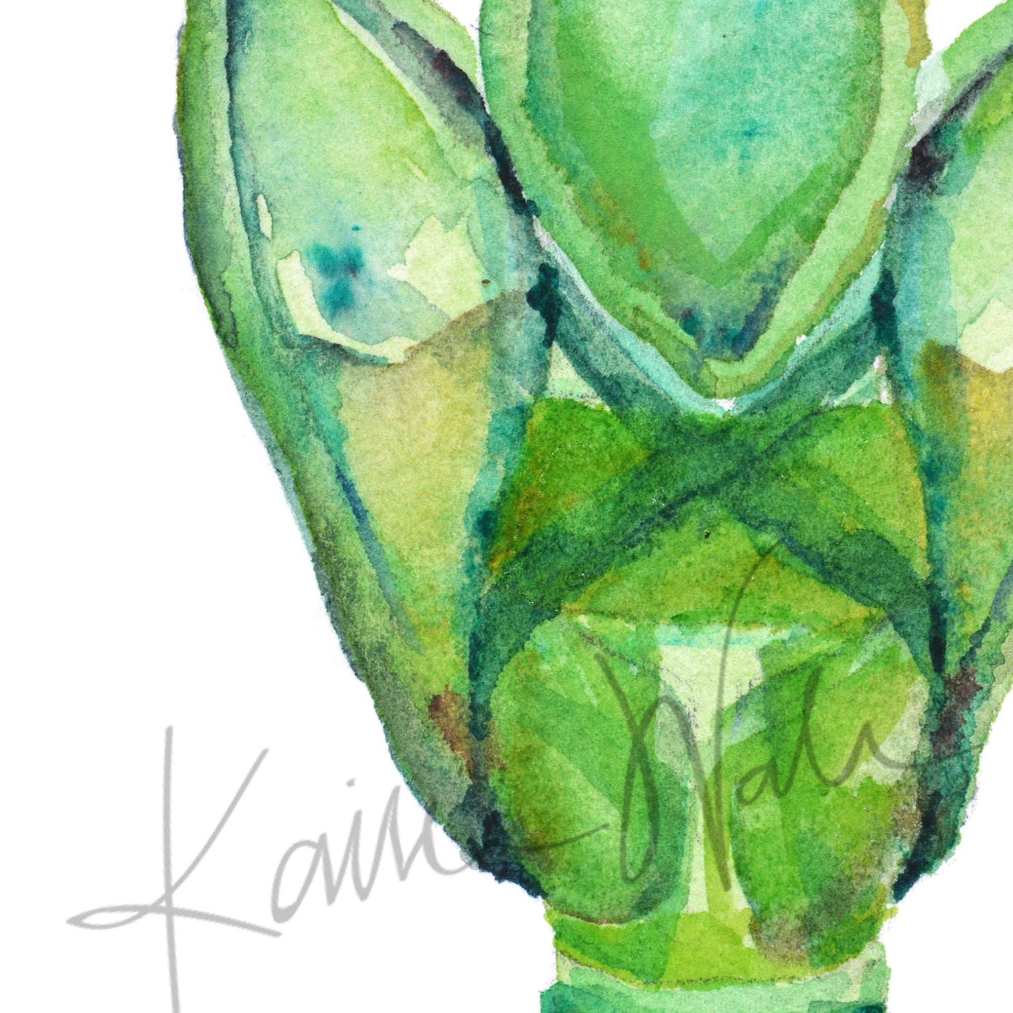 Larynx in Green Watercolor Print - Lyon Road Art