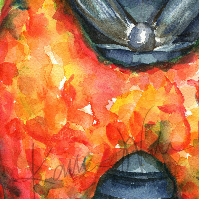 Thyroid in Red Watercolor Print - Lyon Road Art