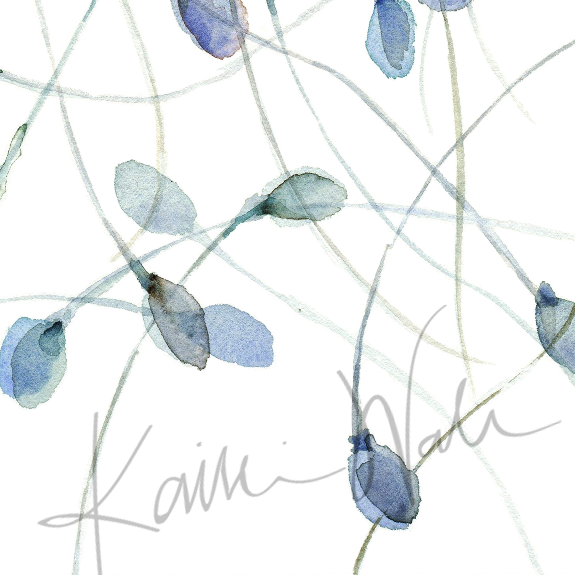 Sperm in Blue Watercolor Print - Lyon Road Art