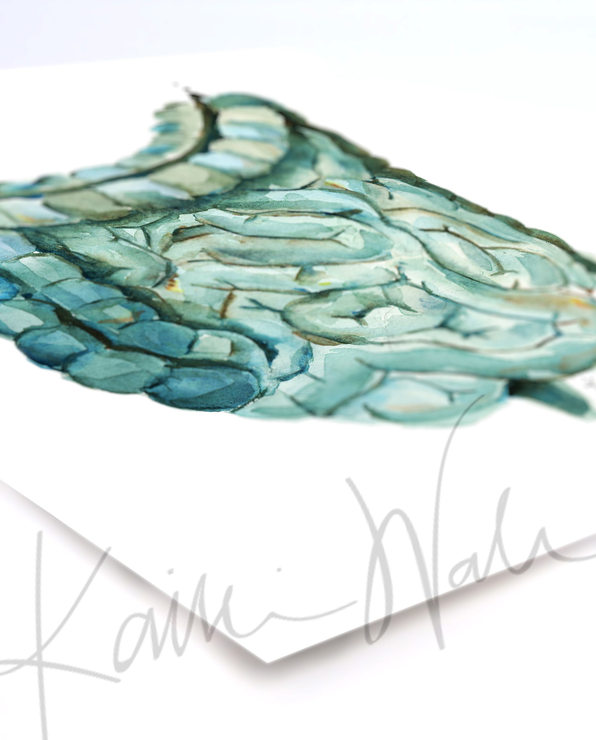 Intestines in Blue-Green Watercolor Print - Lyon Road Art