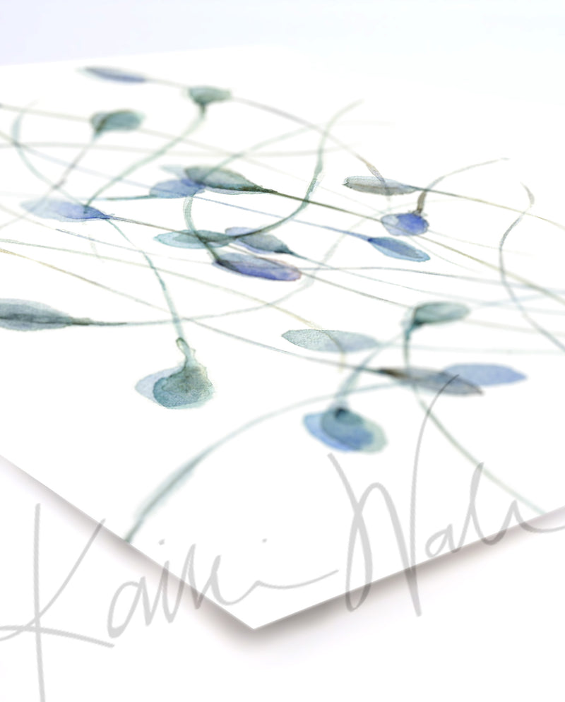 Sperm in Blue Watercolor Print - Lyon Road Art