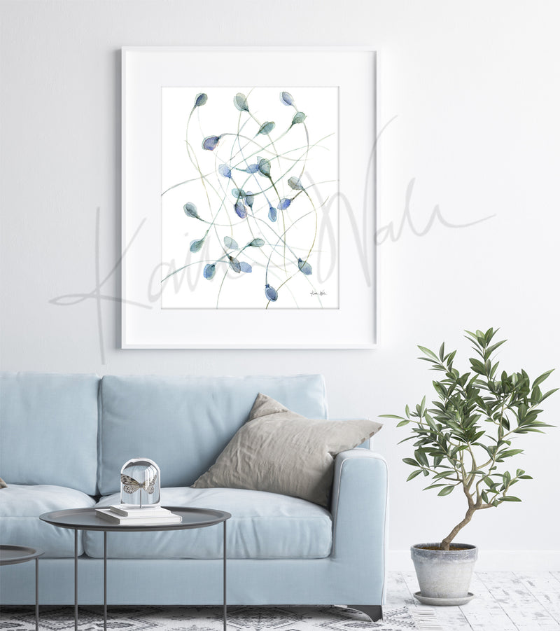Sperm in Blue Watercolor Print - Lyon Road Art