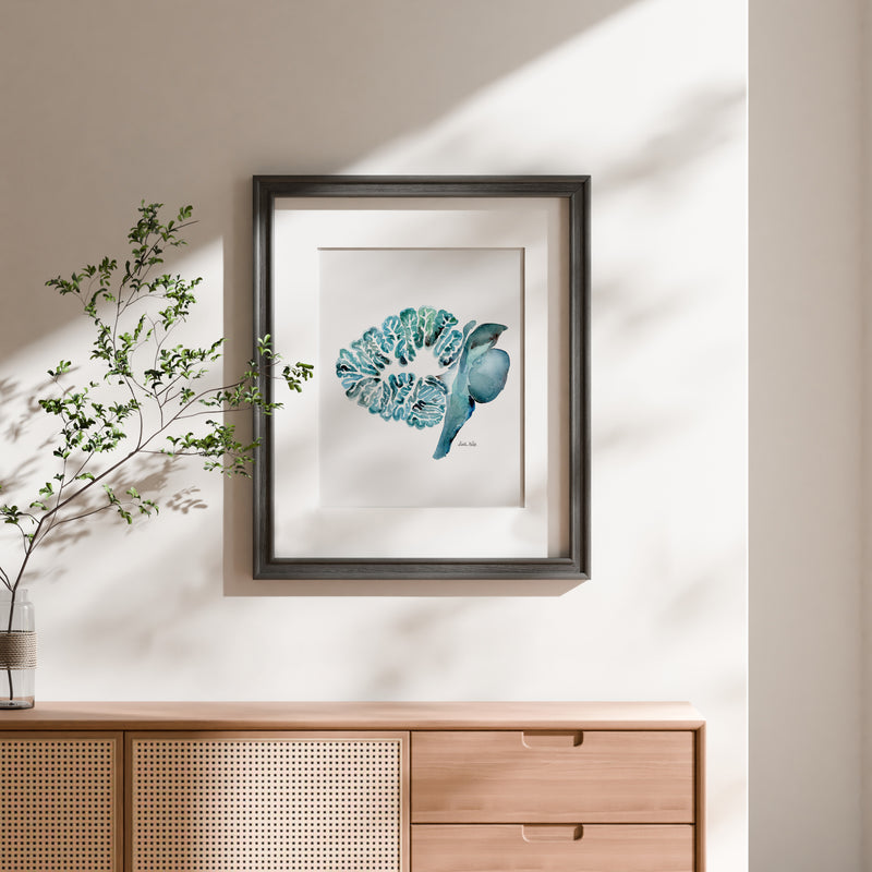 Cerebellum in Turquoise Watercolor Print - Lyon Road Art