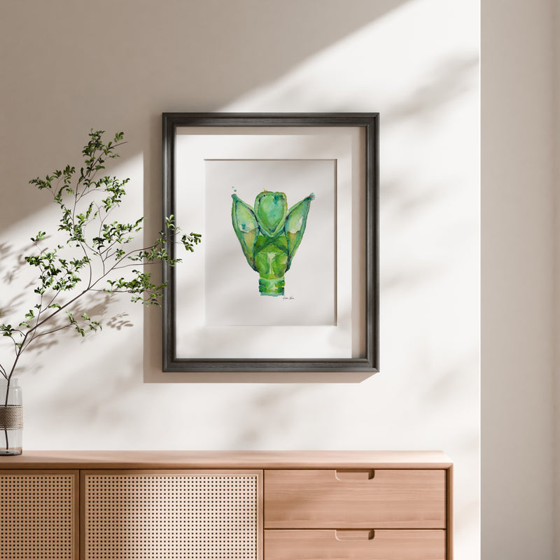 Larynx in Green Watercolor Print - Lyon Road Art