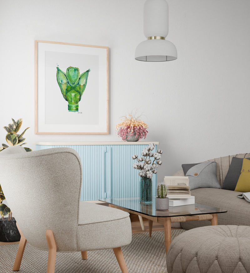 Larynx in Green Watercolor Print - Lyon Road Art