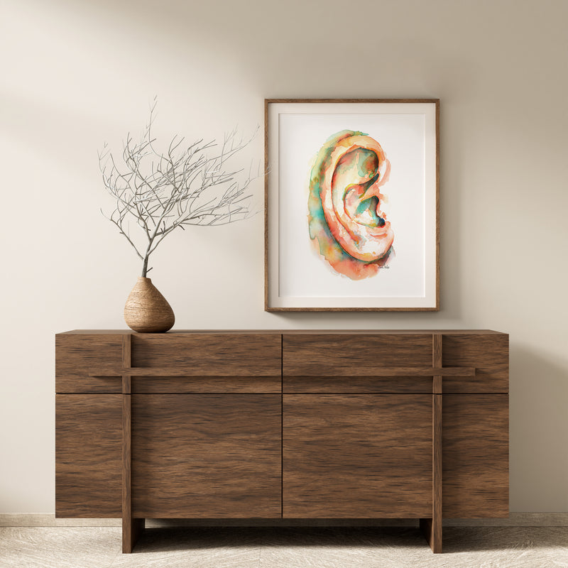 Ear Watercolor Print - Lyon Road Art
