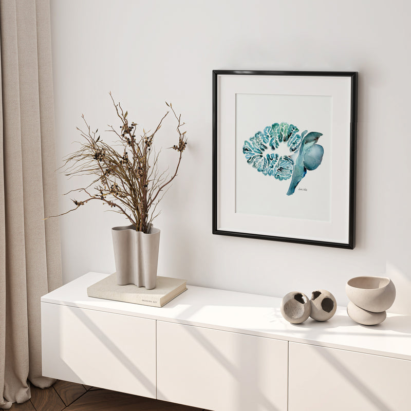 Cerebellum in Turquoise Watercolor Print - Lyon Road Art