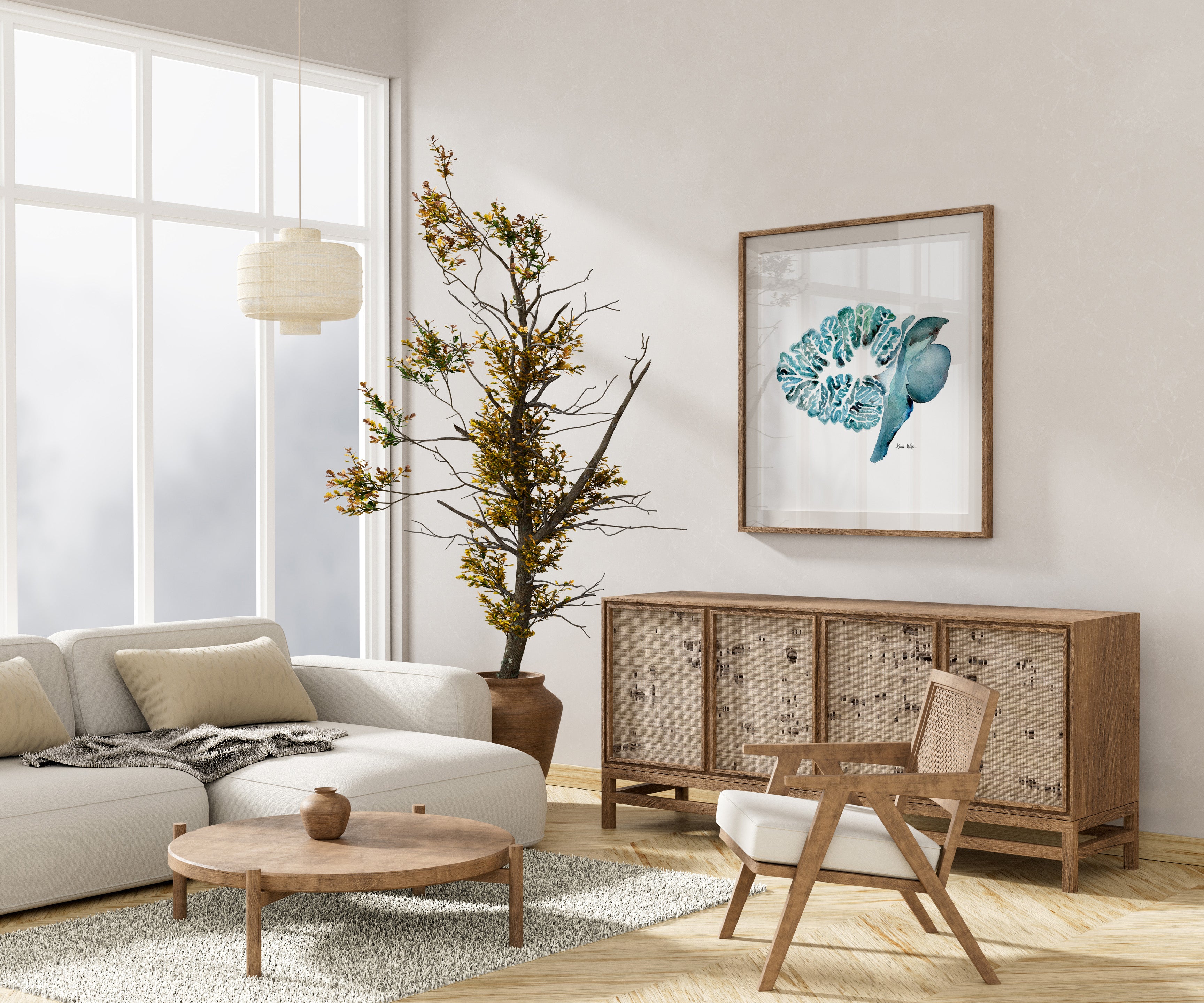 Cerebellum in Turquoise Watercolor Print - Lyon Road Art