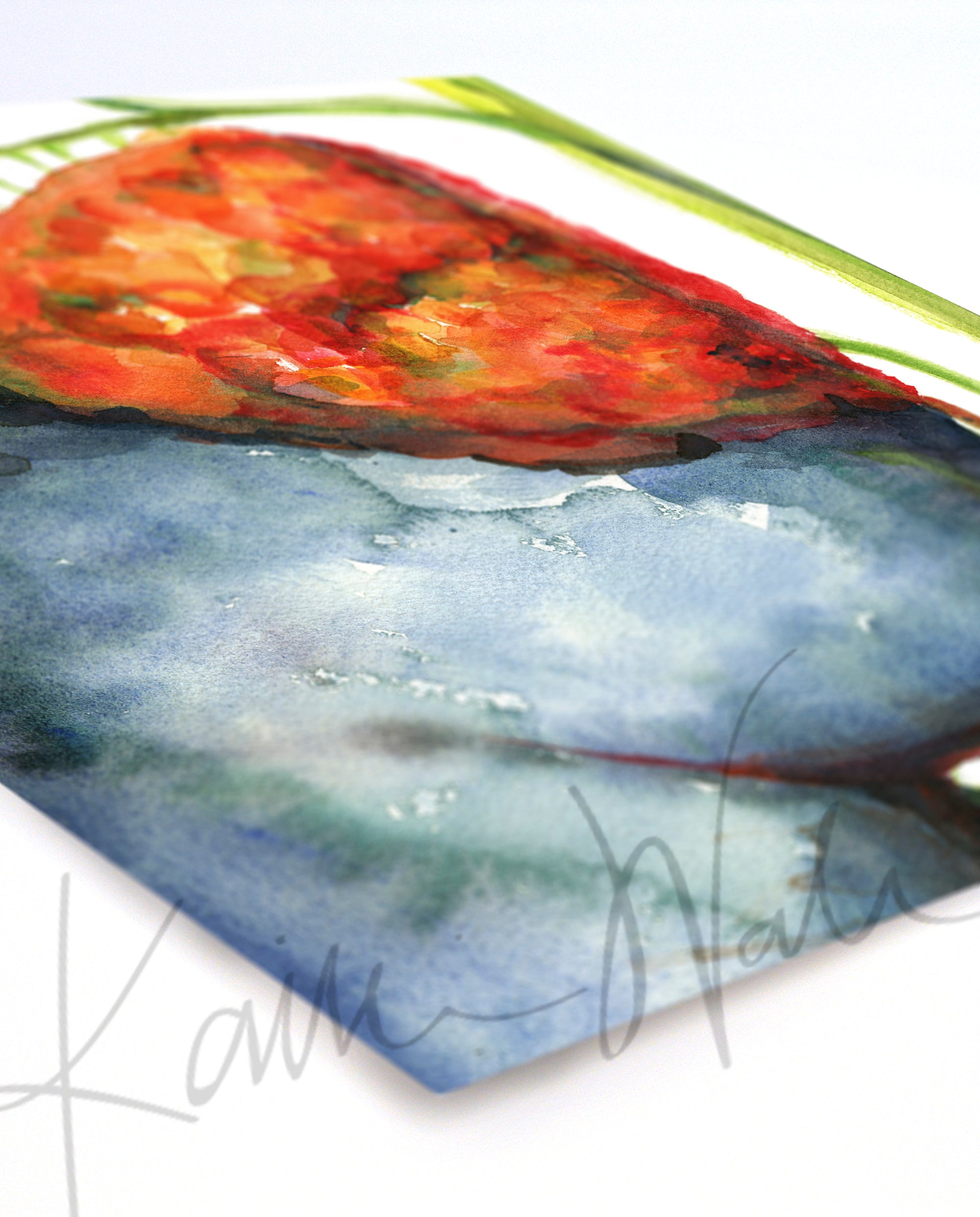 Adrenal Gland in Red Watercolor Print - Lyon Road Art