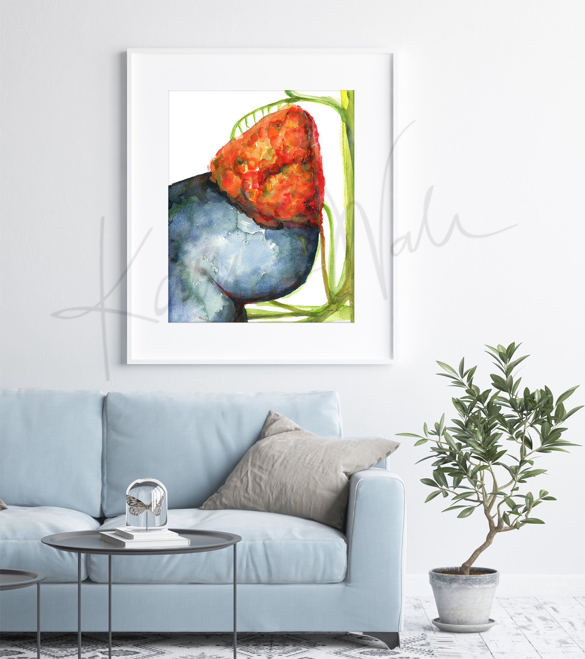 Adrenal Gland in Red Watercolor Print - Lyon Road Art