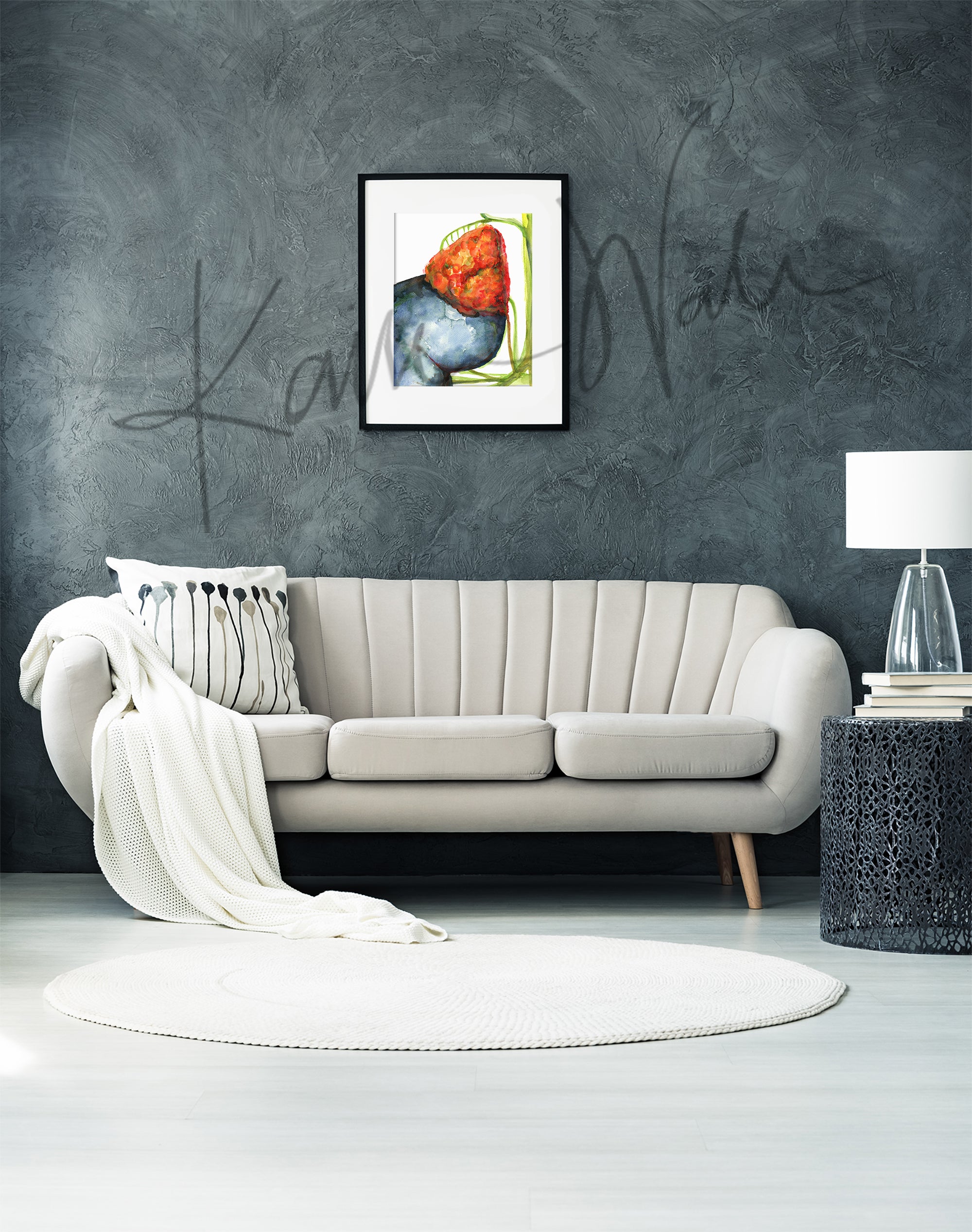 Adrenal Gland in Red Watercolor Print - Lyon Road Art