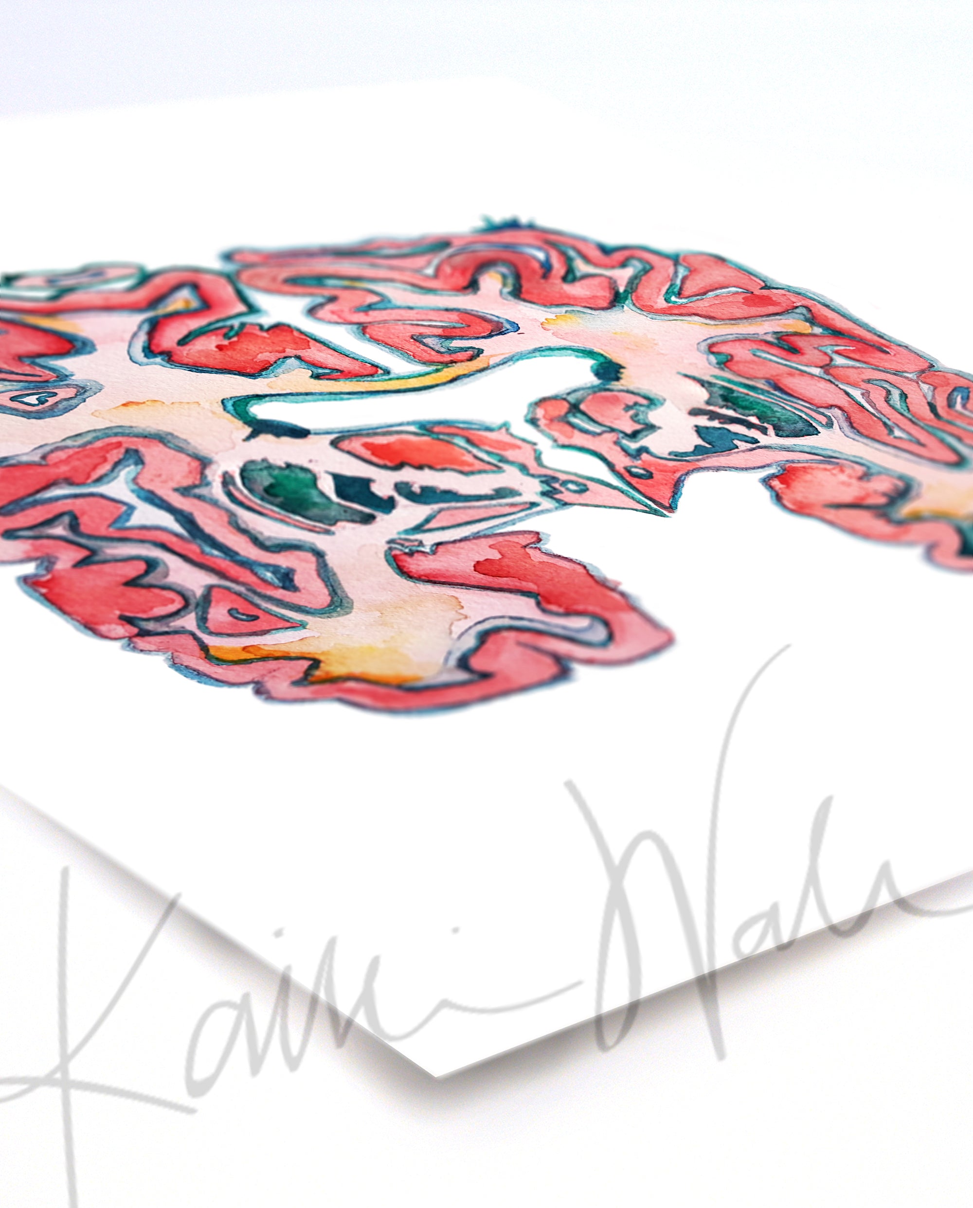Basal Ganglia Watercolor Print - Lyon Road Art