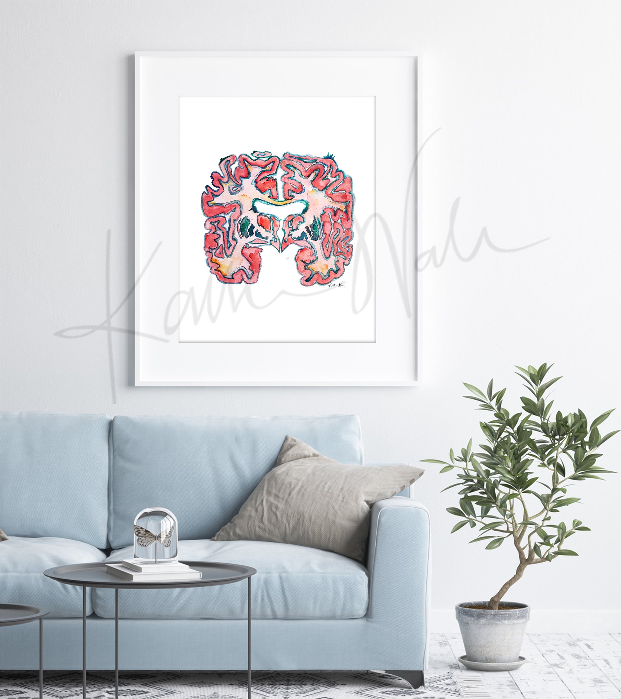 Basal Ganglia Watercolor Print - Lyon Road Art
