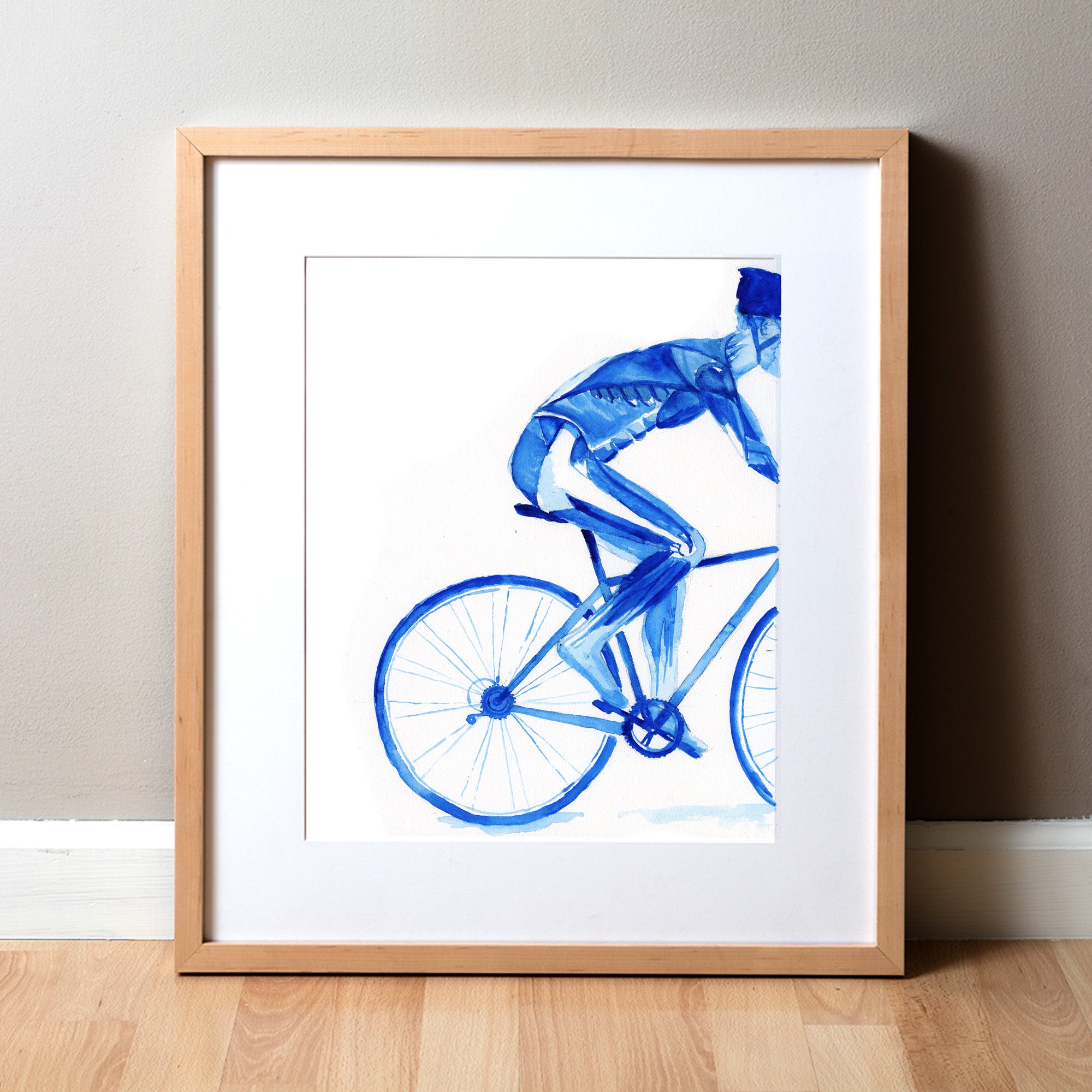 Biker's Muscular Anatomy Watercolor Print