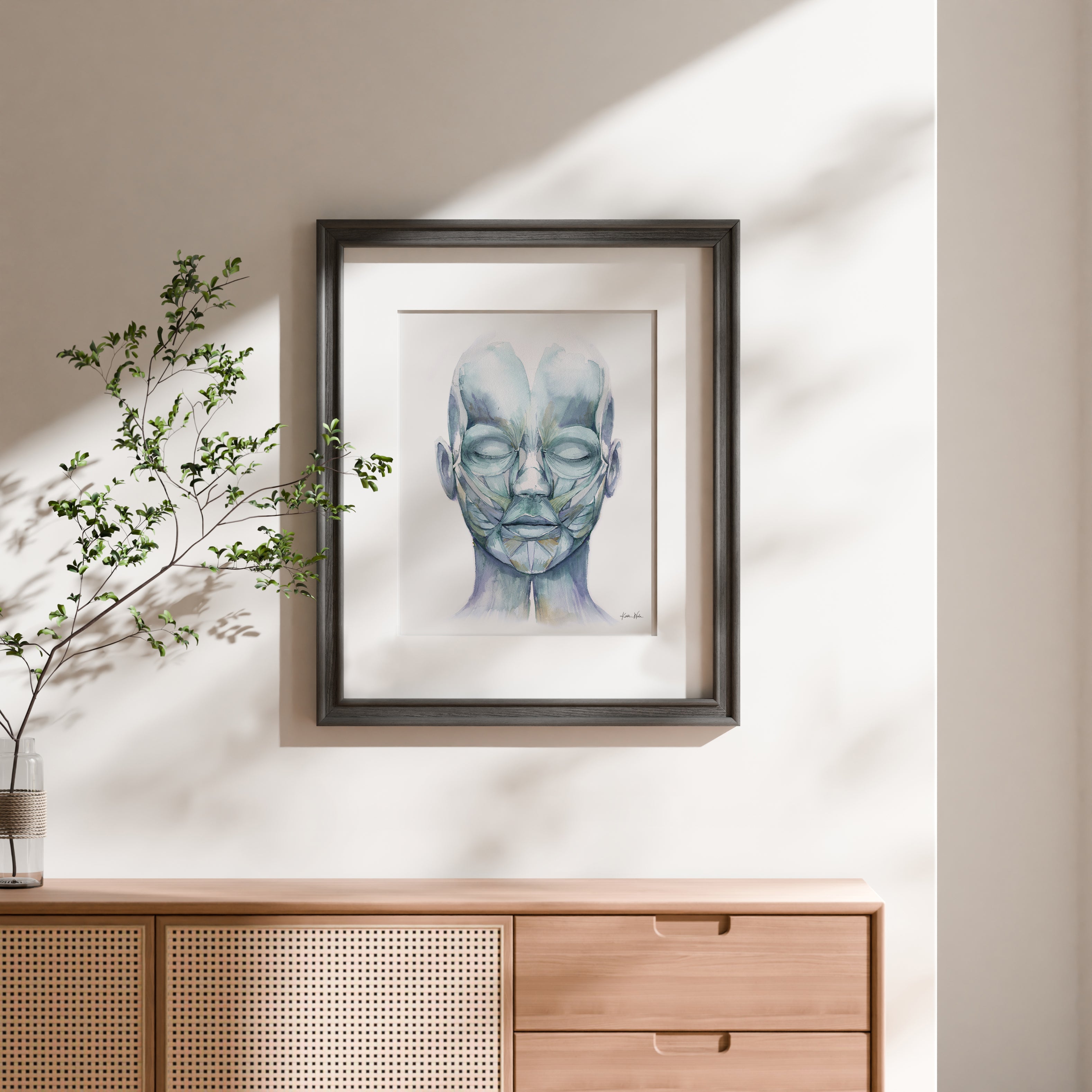 Muscles of Facial Expression Watercolor Print - Lyon Road Art