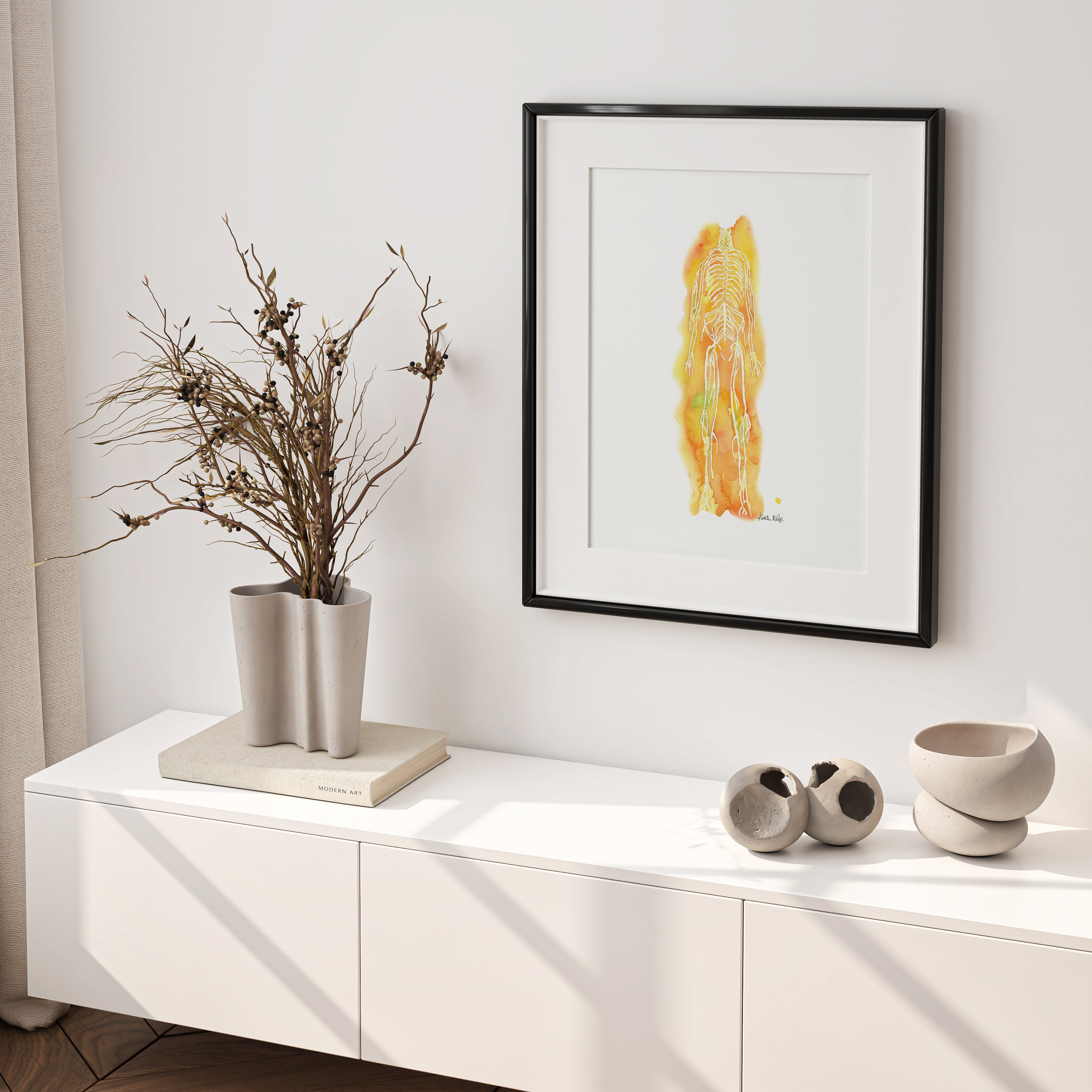 Nervous System Watercolor Print - Lyon Road Art