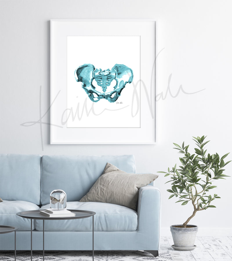 Pelvis Watercolor Print - Lyon Road Art