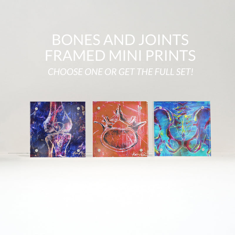 Bones and Joints Desktop Anatomy Art - Acrylic Framed Mini Print - Lyon Road Art