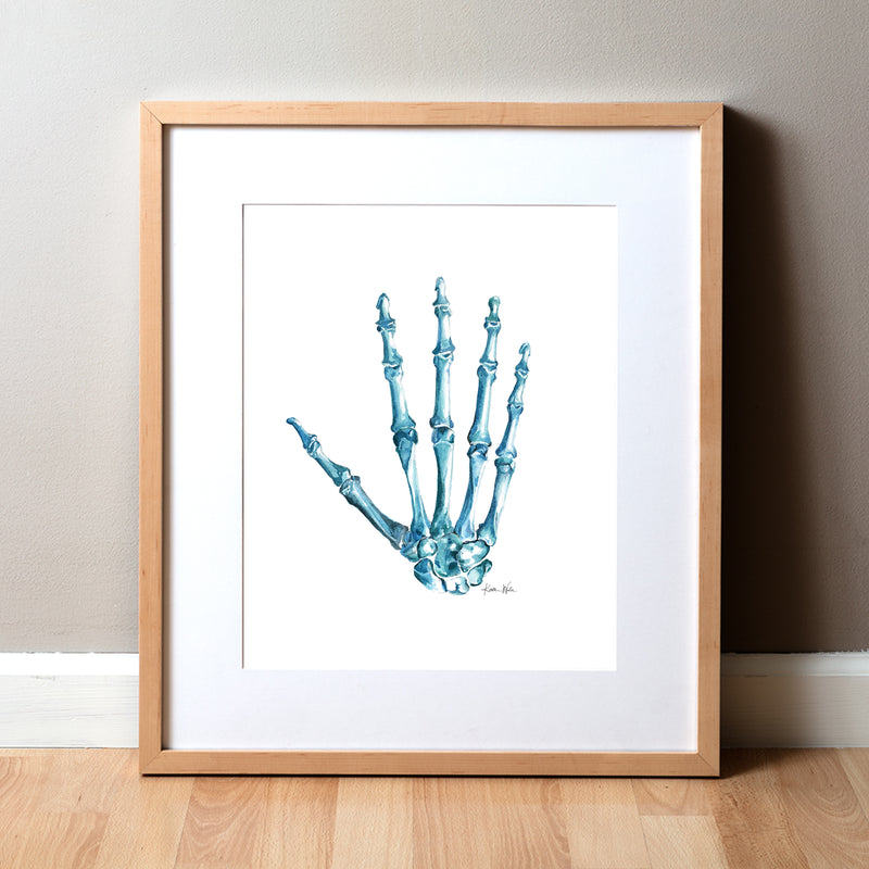 Bones of the Hand Watercolor Print - Lyon Road Art