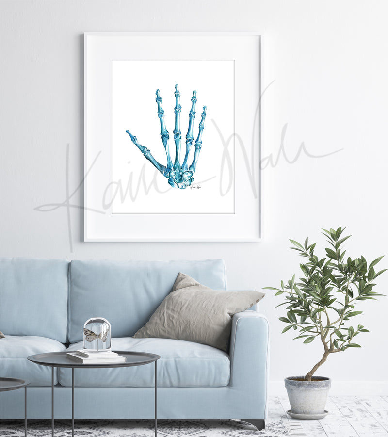 Bones of the Hand Watercolor Print - Lyon Road Art