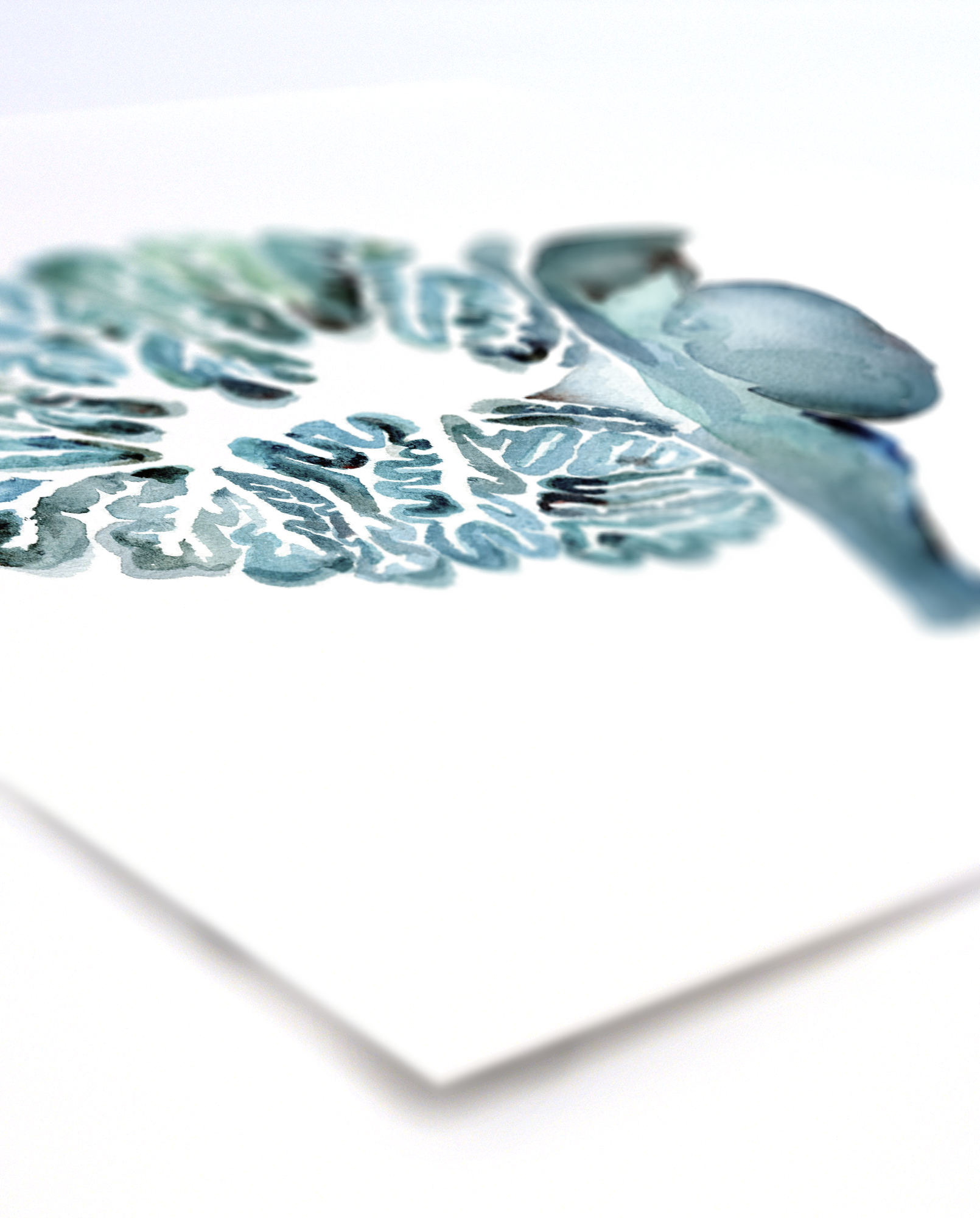 Cerebellum in Turquoise Watercolor Print - Lyon Road Art