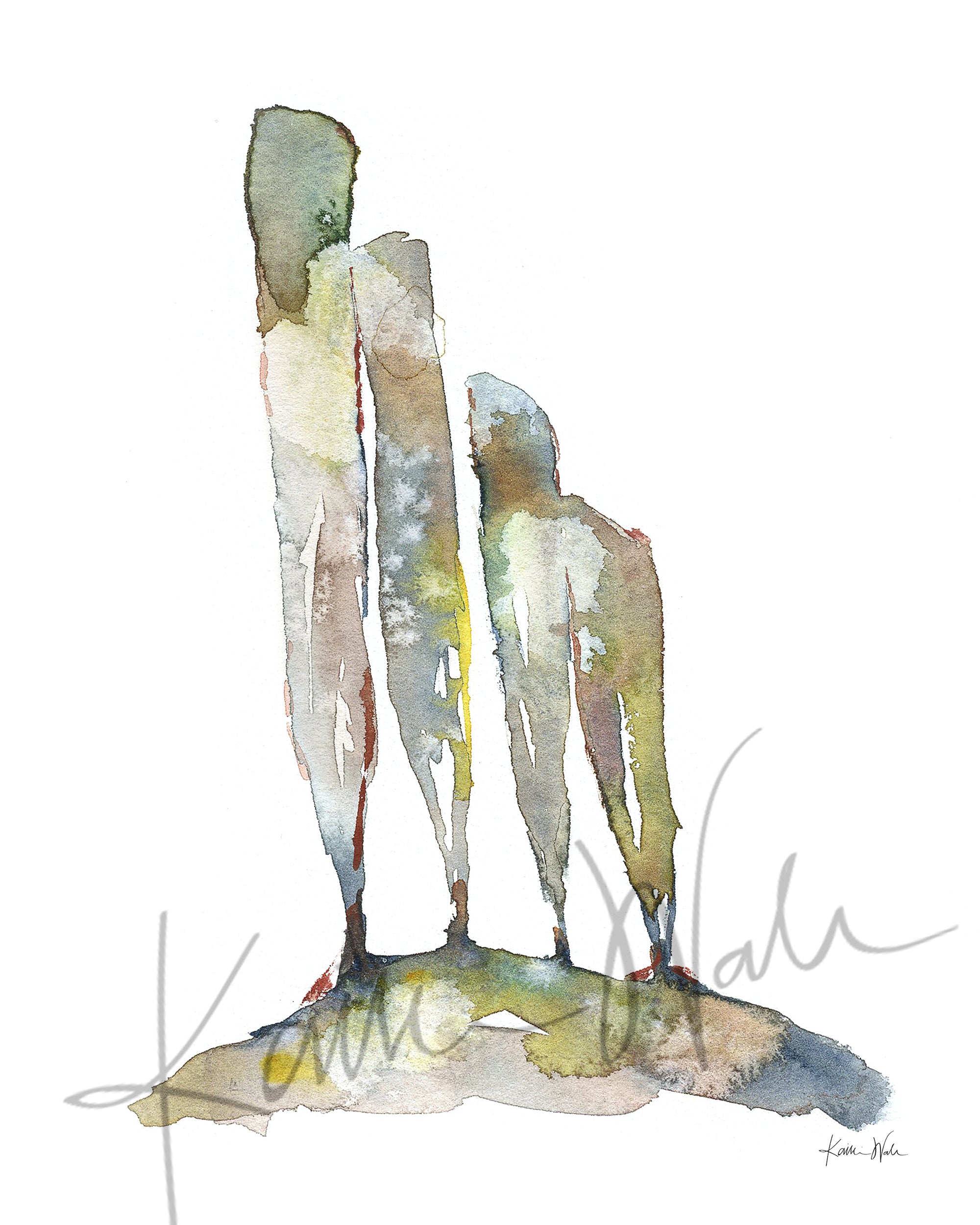 Tilting Stereocilia Watercolor Print