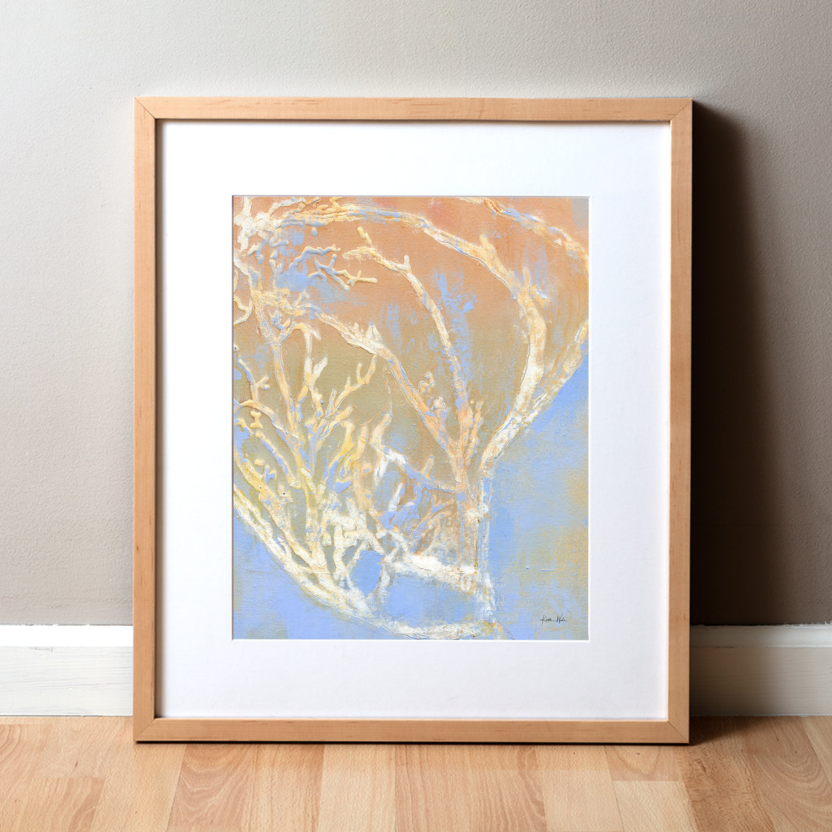 Coronaries of Coral Anatomical Landscape Oil and Cold Wax Print