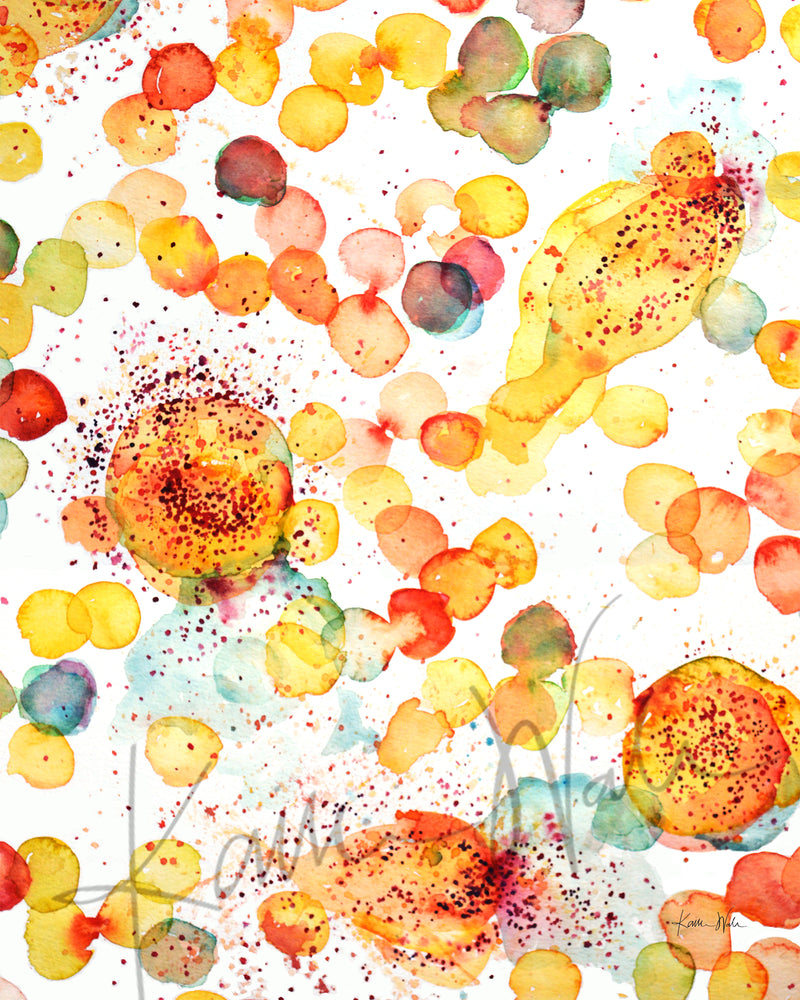 Degranulating Mast Cells Watercolor Print - Lyon Road Art