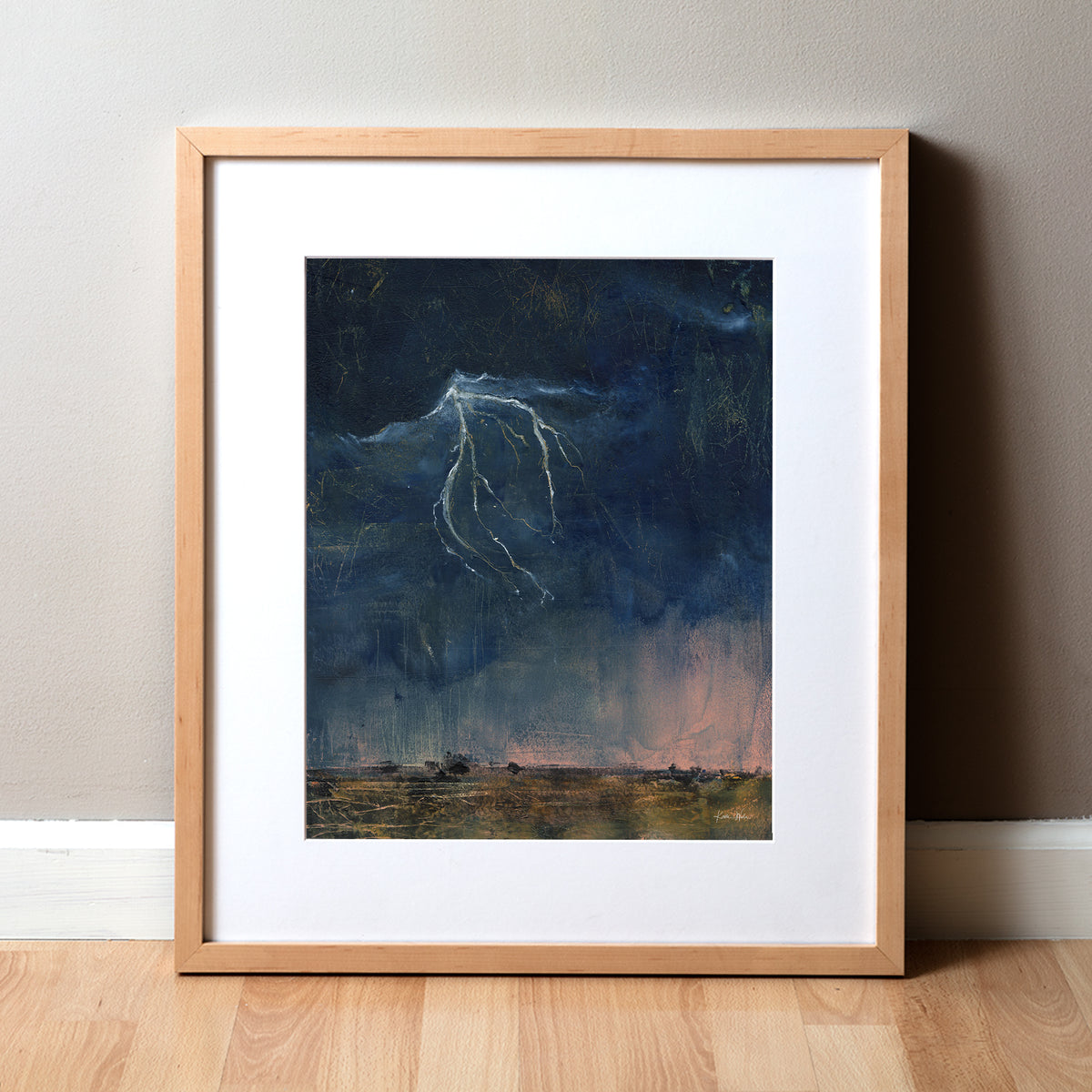 Electrical Pathways Anatomical Landscape Oil and Cold Wax Print