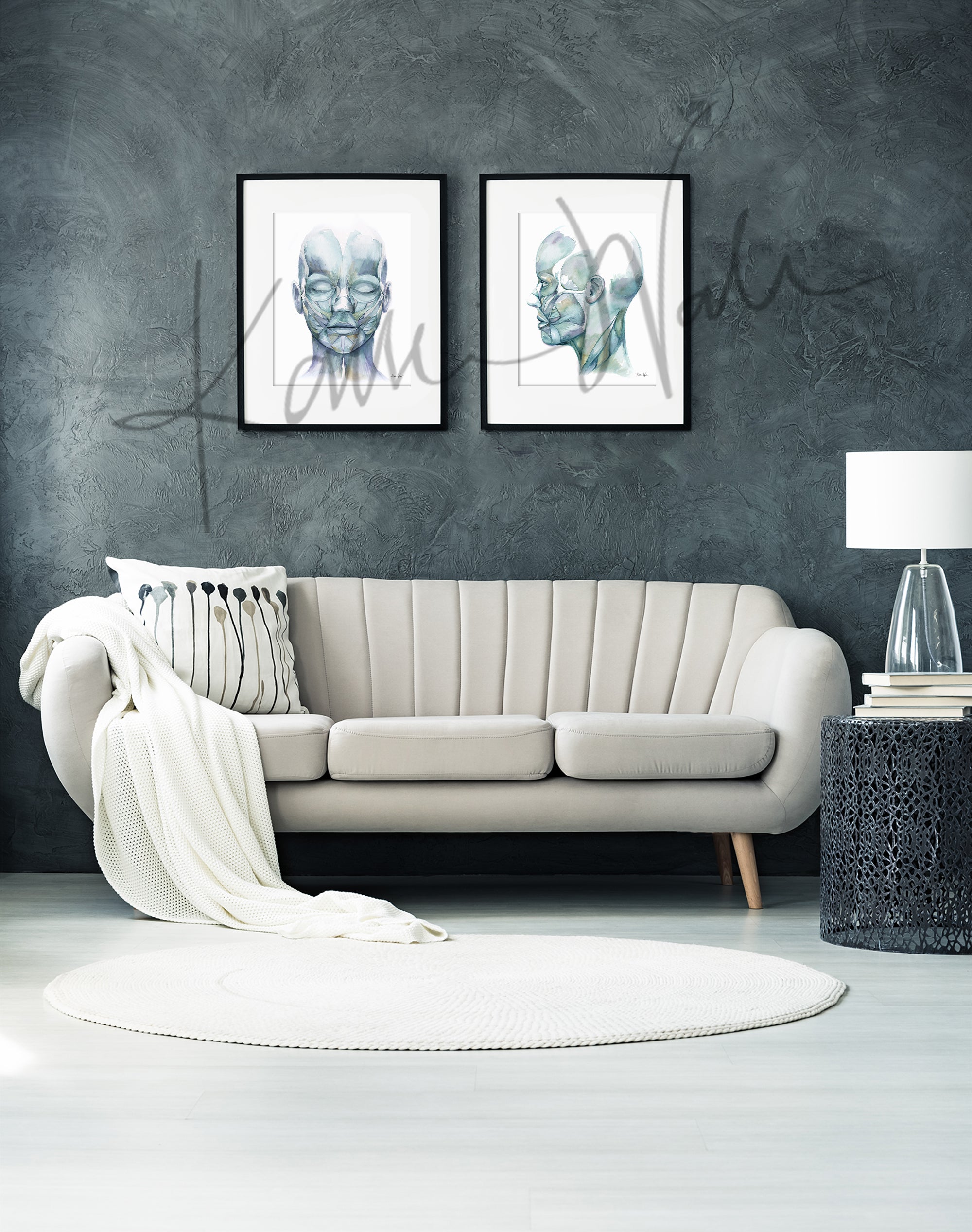 Muscles of Facial Expression Watercolor Print Set - Lyon Road Art