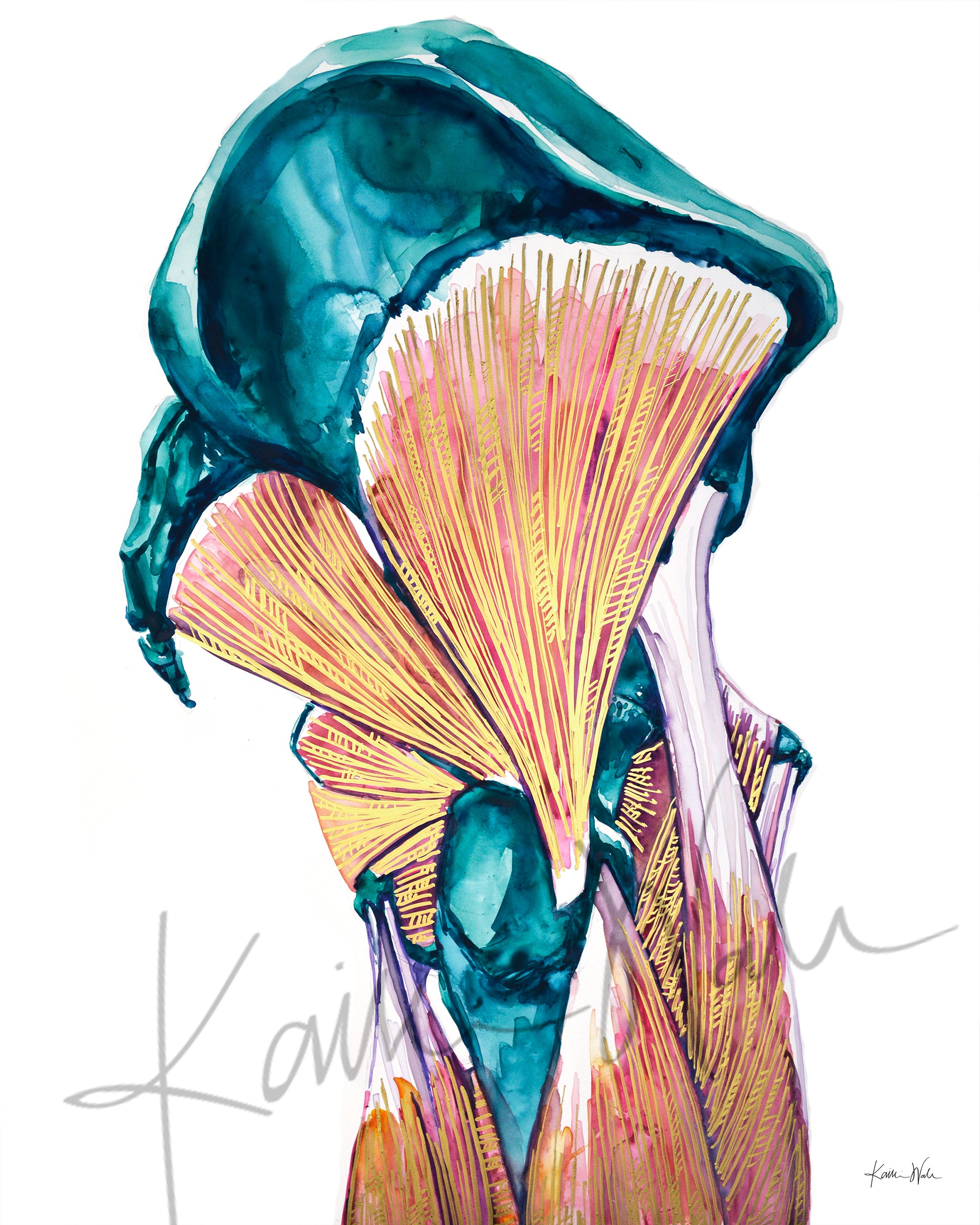 Gilded Hip Joint Watercolor Print