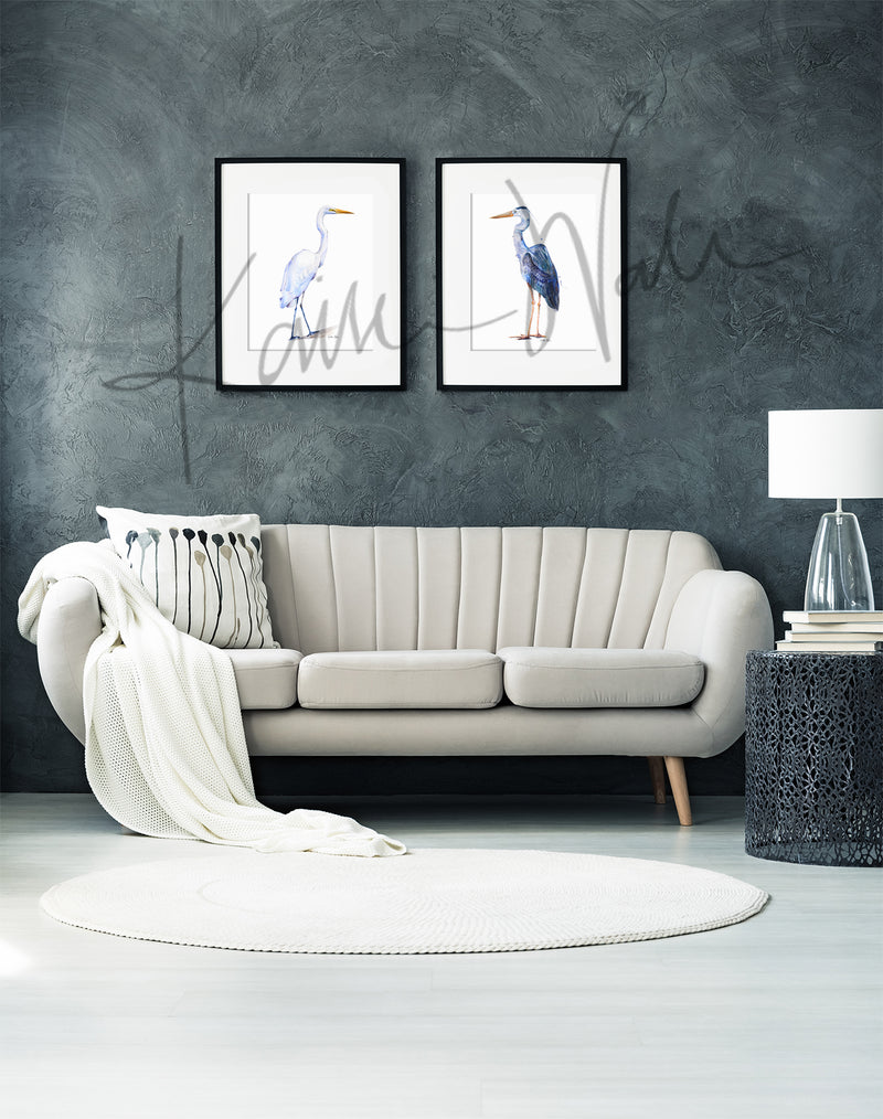 Heron and Egret Watercolor Print Set - Lyon Road Art