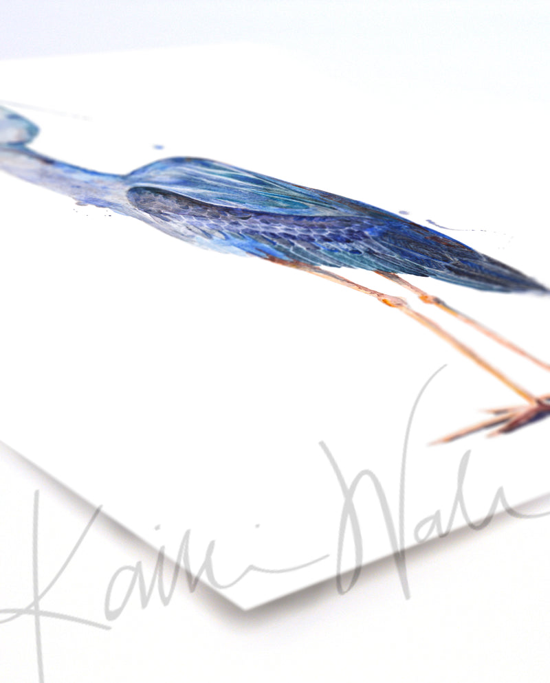 Great Blue Heron Watercolor Print - Lyon Road Art