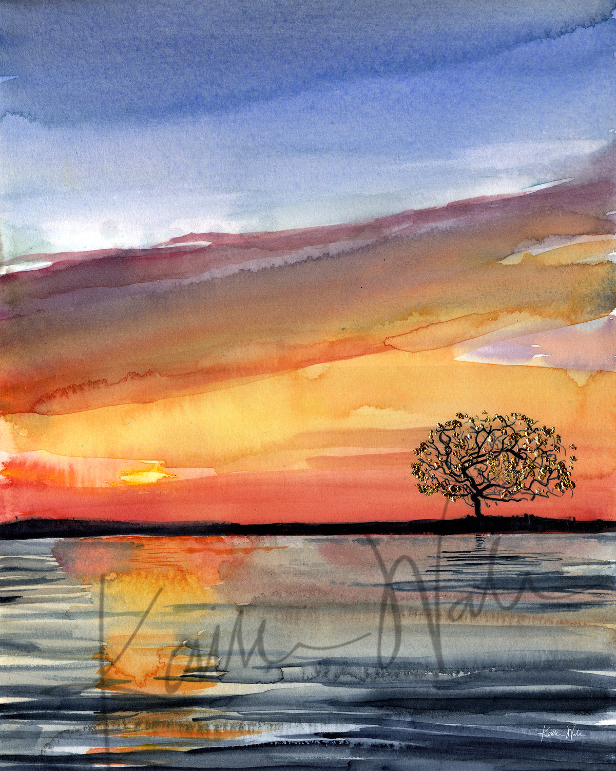 Lake Mindset Neurology Anatomical Landscape Watercolor Print