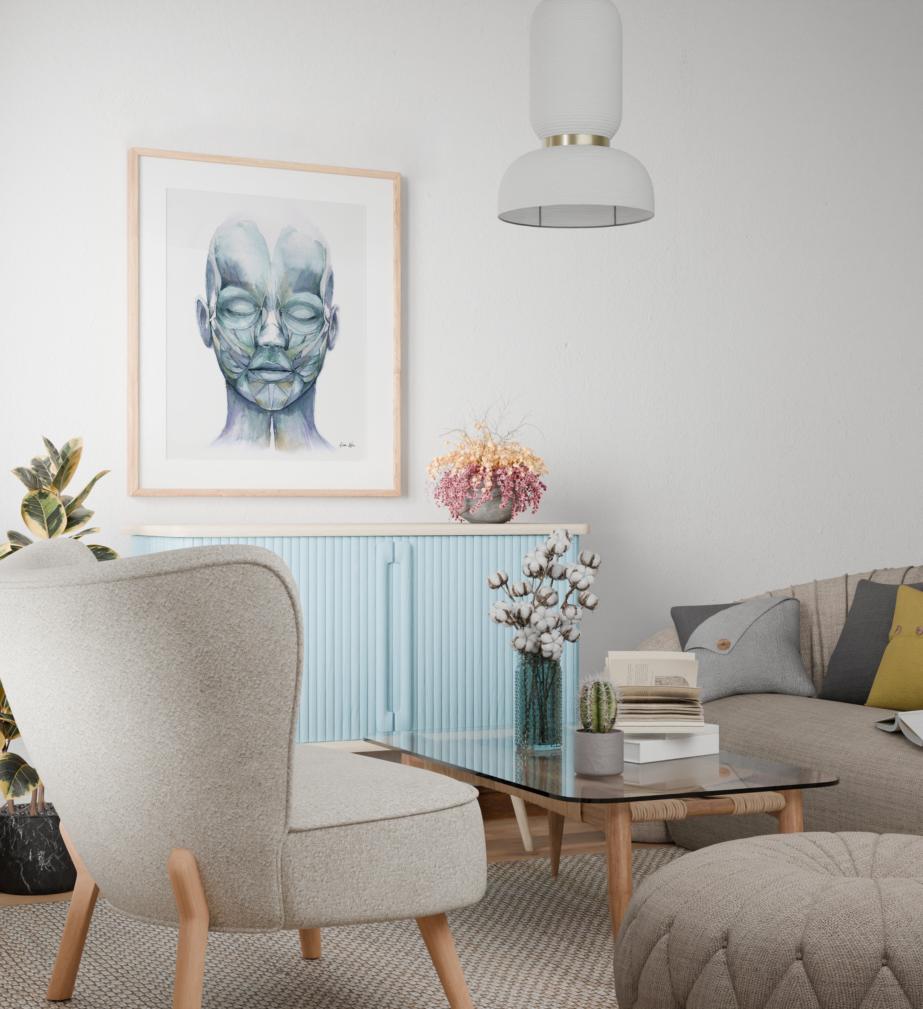 Muscles of Facial Expression Watercolor Print - Lyon Road Art