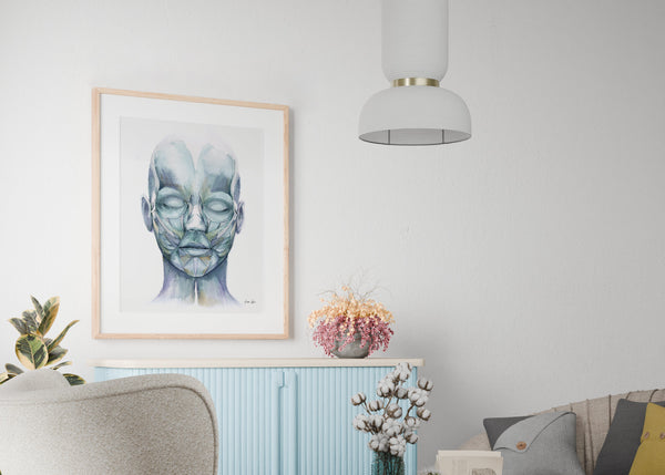 Muscles of Facial Expression Watercolor Print - Lyon Road Art