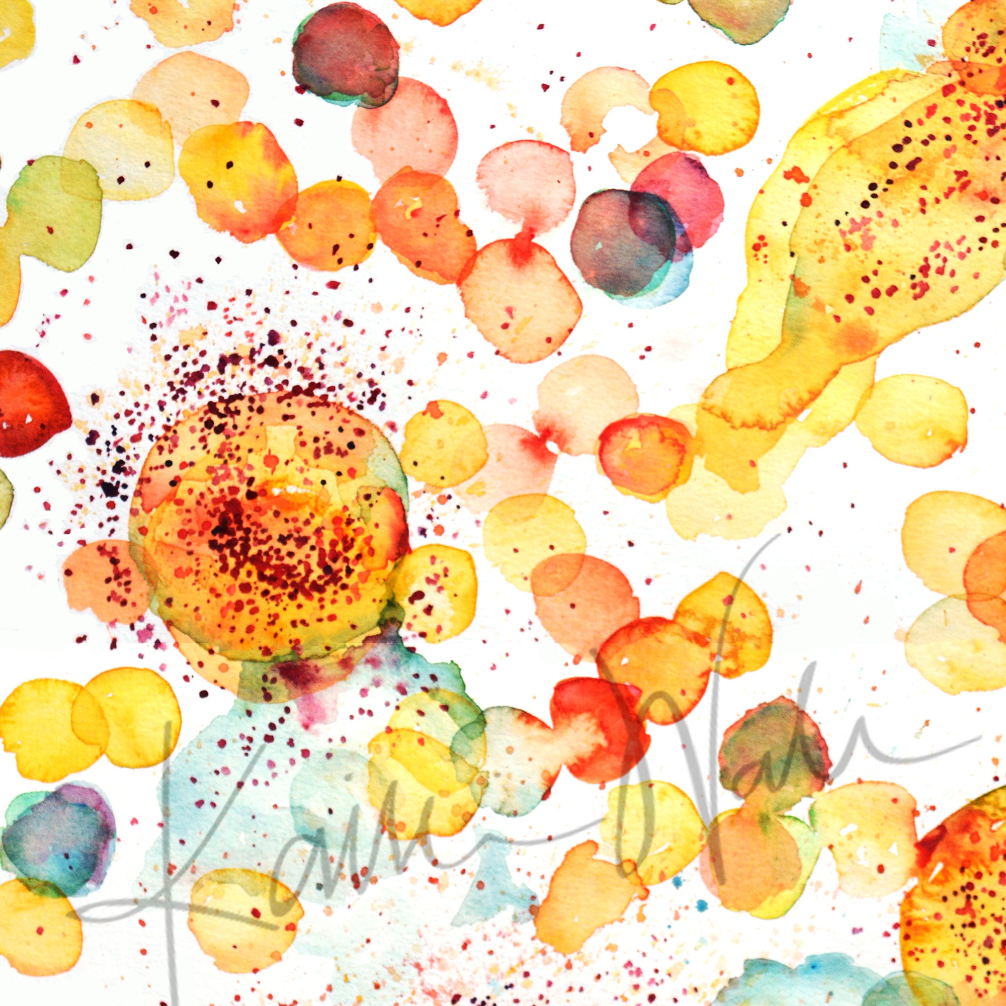 Degranulating Mast Cells Watercolor Print - Lyon Road Art