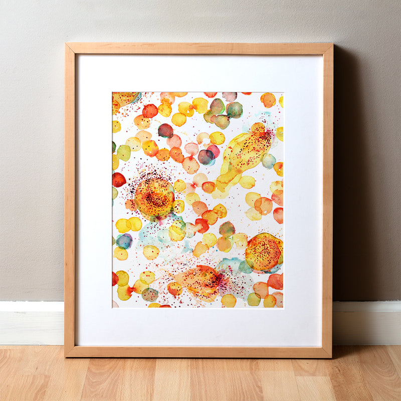 Degranulating Mast Cells Watercolor Print - Lyon Road Art