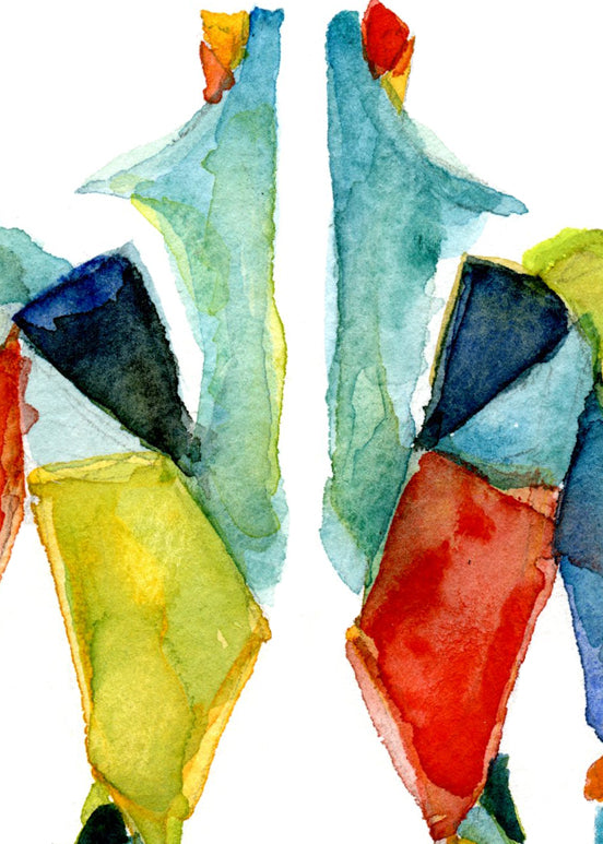 Muscular System in Red, Green and Blue Watercolor  Print - Lyon Road Art
