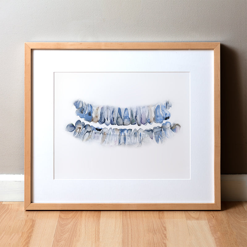 Abstract Pan X Ray Watercolor Print In Blue - Lyon Road Art
