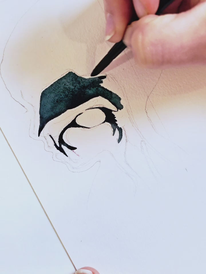 video of an artist painting the swallowing mechanism in a child