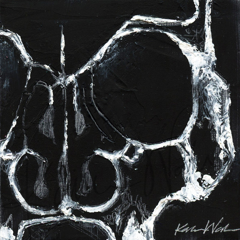 Skull Desktop Anatomy Art - Acrylic Framed Mini Print - Lyon Road Art
