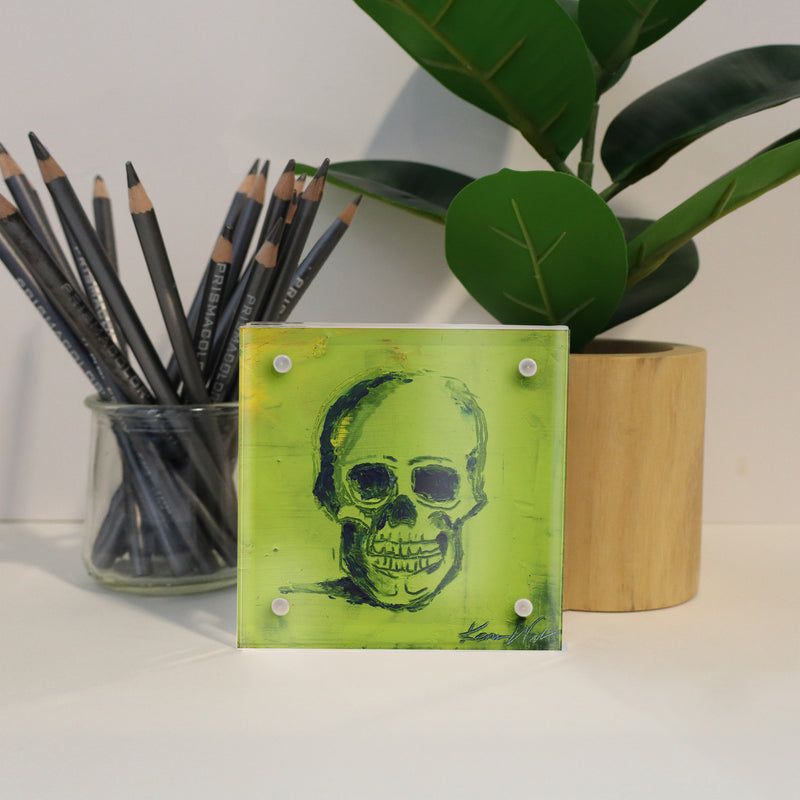 Skull Desktop Anatomy Art - Acrylic Framed Mini Print - Lyon Road Art
