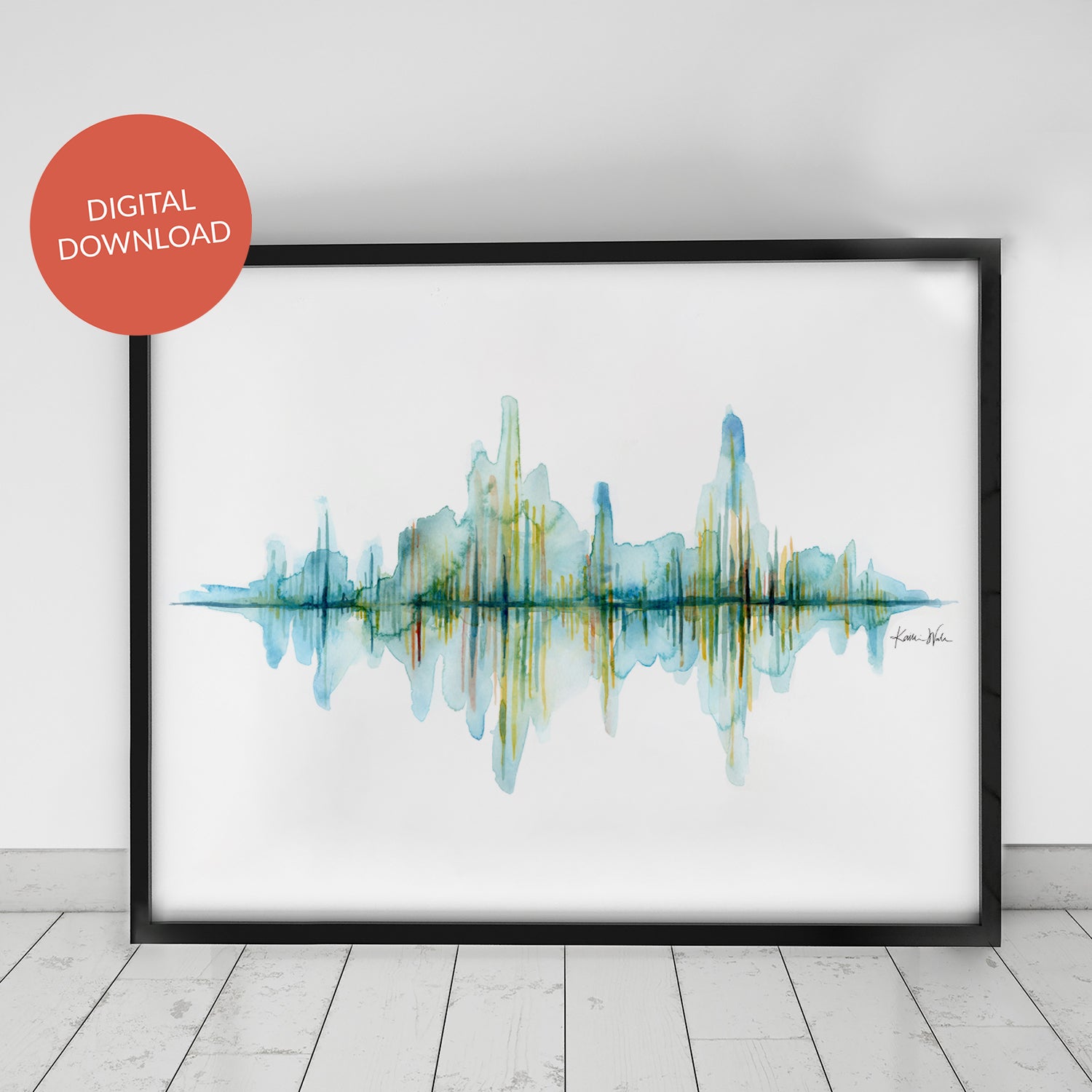 Sound Waves ENT Watercolor DIGITAL DOWNLOAD