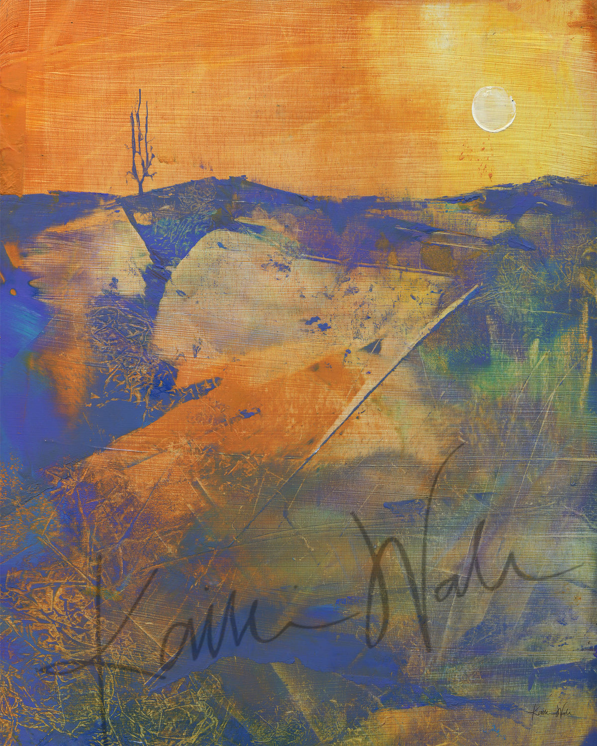 The Last Leg Pulmonary Anatomical Landscape Oil and Cold Wax Print