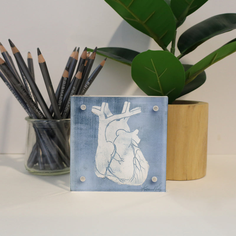 Heart Anatomy Desktop Art - Acrylic Framed Mini Print - Lyon Road Art