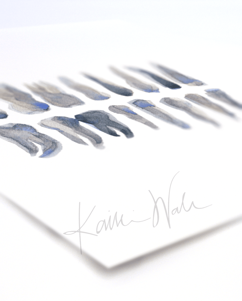 Blue Gray Dental Print Set Watercolor