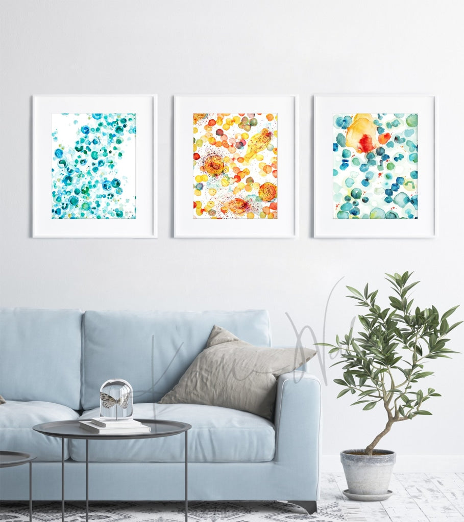 Histology Watercolor Prints Set Of 3 Print