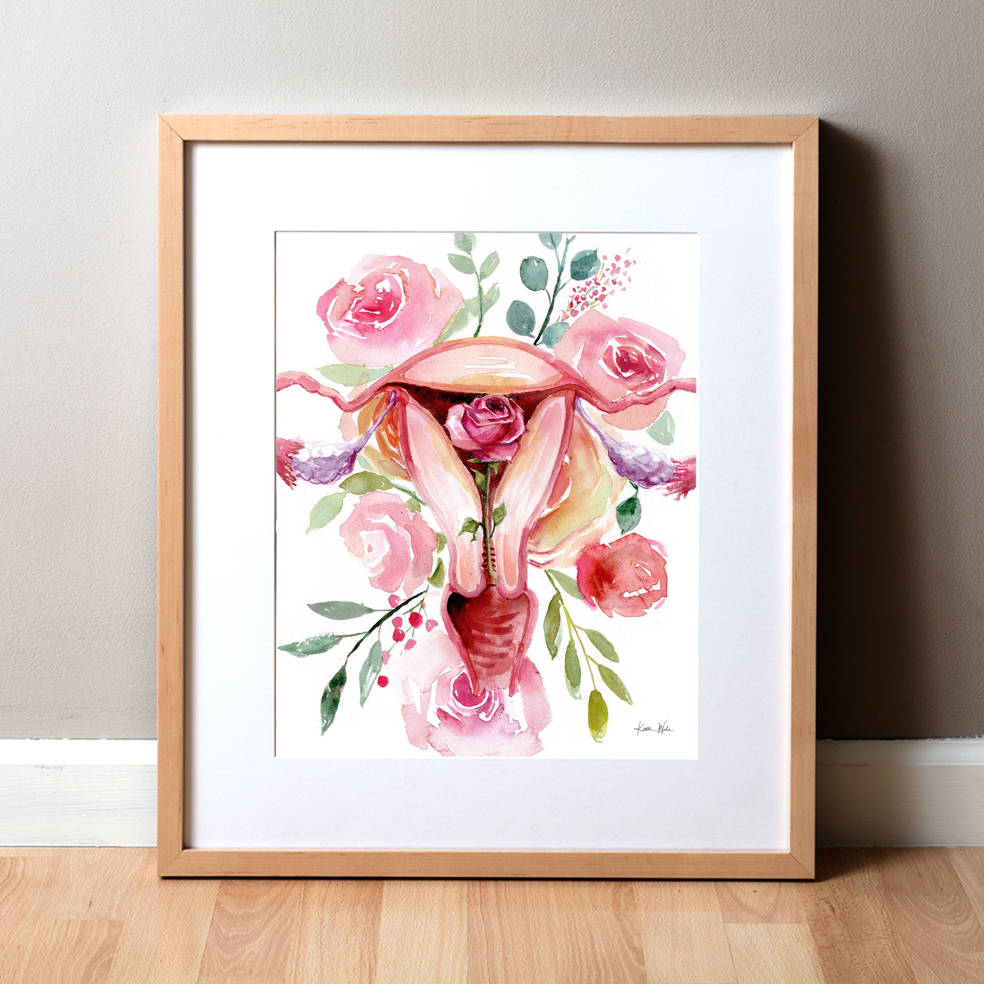 Flower Uterus Watercolor Print | Fertility Art – Lyon Road Art